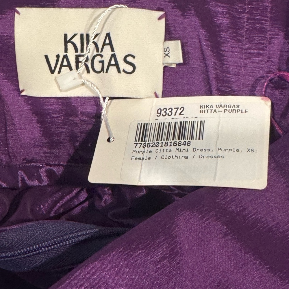 Kika Vargas Purple Off the Shoulder Gitta Formal Mini Dress NWT Size XS - Picture 6 of 7